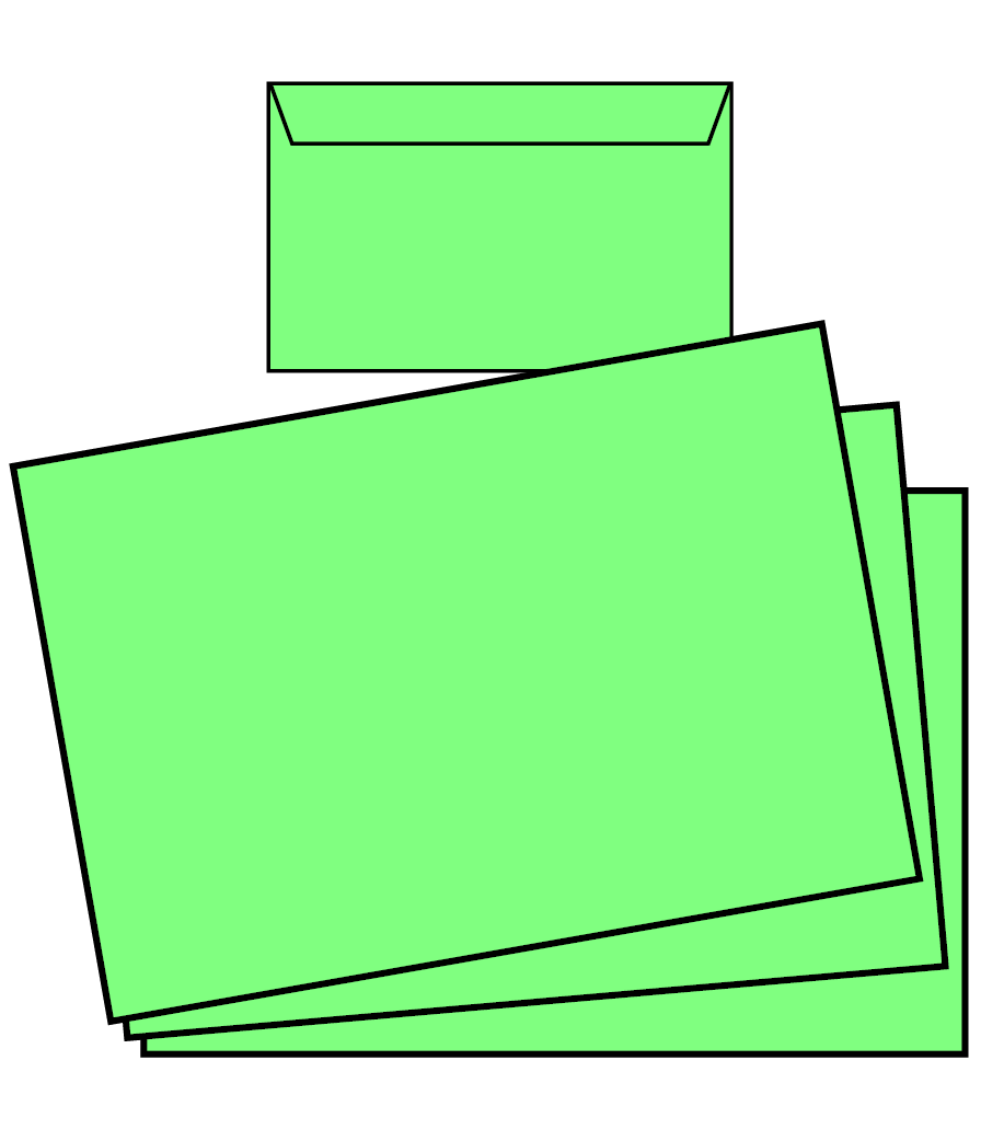 Briefumschlag DIN C4 (Lasche an der breiten Seite), haftklebend ohne Fenster, beidseitig 4/4 farbig bedruckt
