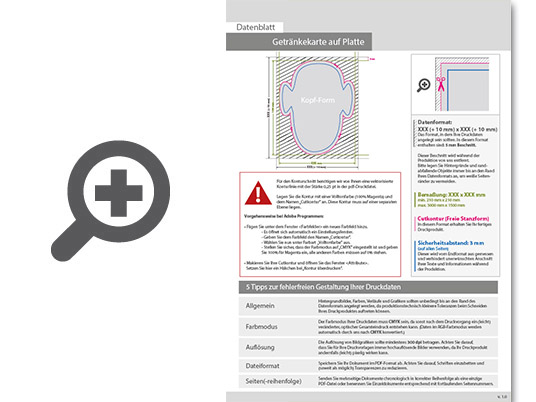 Product Bild getr__nkekarte_auf_platte_in_kopf-form_konturgefr__st___einseitig_4_0-farbig_bedruckt