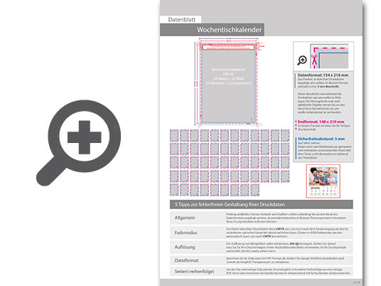 Product Bild wochentischkalender_zum_aufstellen_58_seiten_(52_wochen_+_deckblatt_+_2_zusatzbl__tter)__din_a5_hoch_(148_x_210_mm)