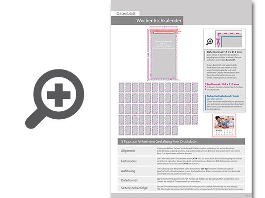 Product Bild wochentischkalender_zum_aufstellen_58_seiten_(52_wochen_+_deckblatt_+_2_zusatzbl__tter)__din_lang_hoch_(105_x_210_mm)
